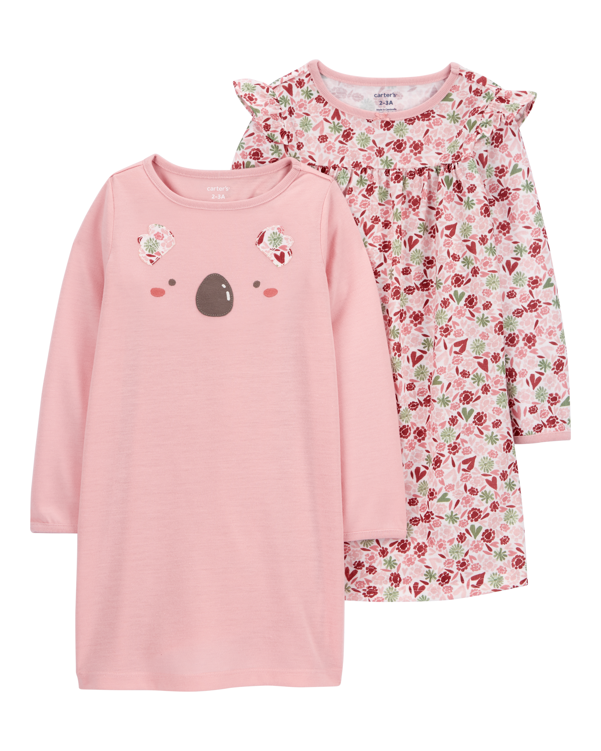 Kid 2-Pack Long-Sleeve Nightgowns