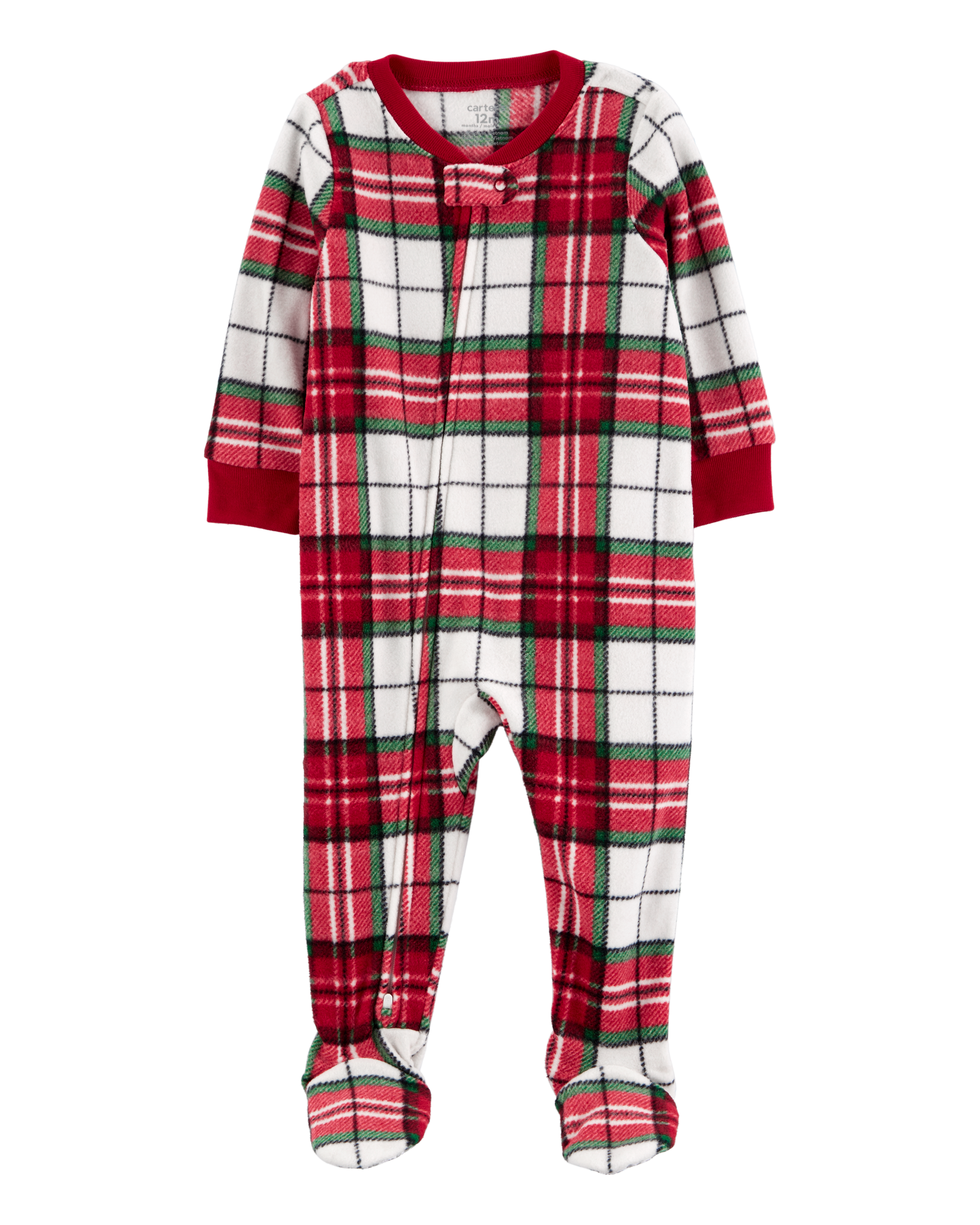 Baby 1-Piece  Plaid Fleece Footie Pyjamas