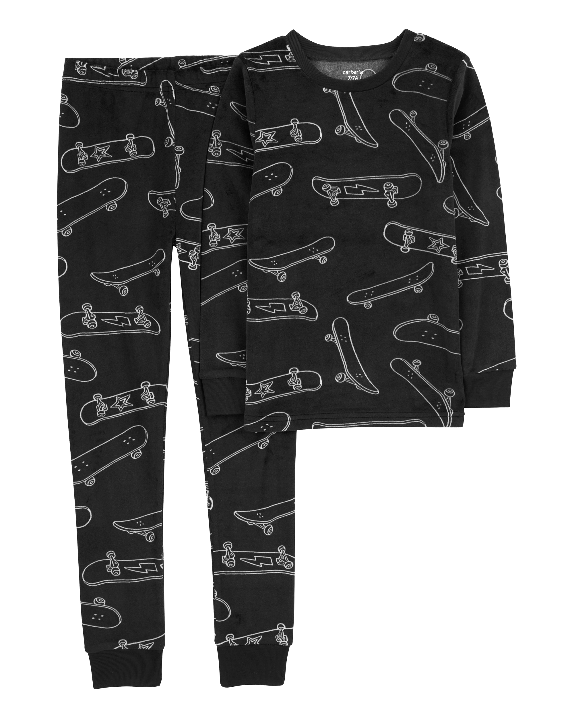 Kid 2-Piece Skateboard Fleece Pyjama Set