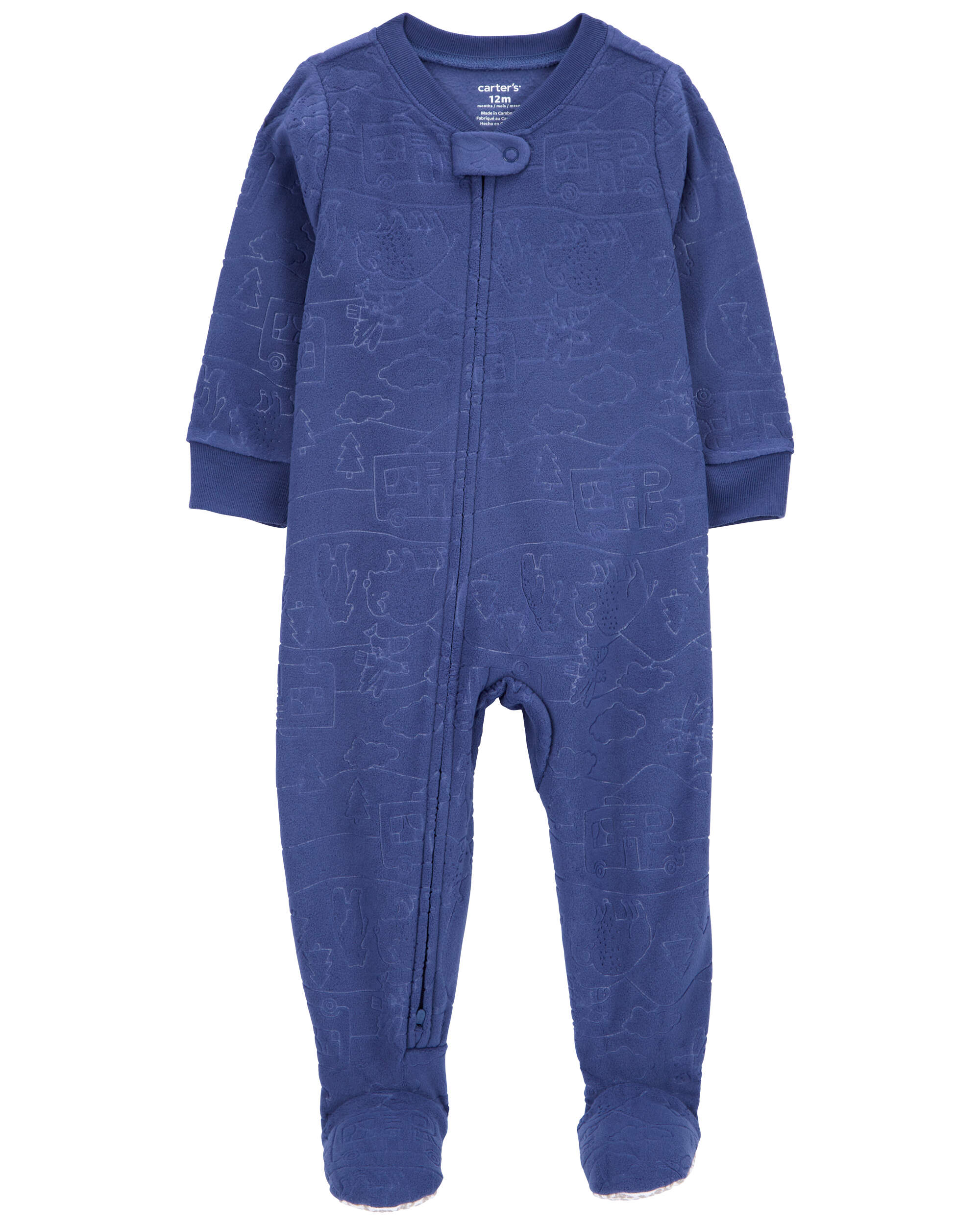Enfant en bas âge Pyjama 1 pièce à pieds molleton motifs de campeur