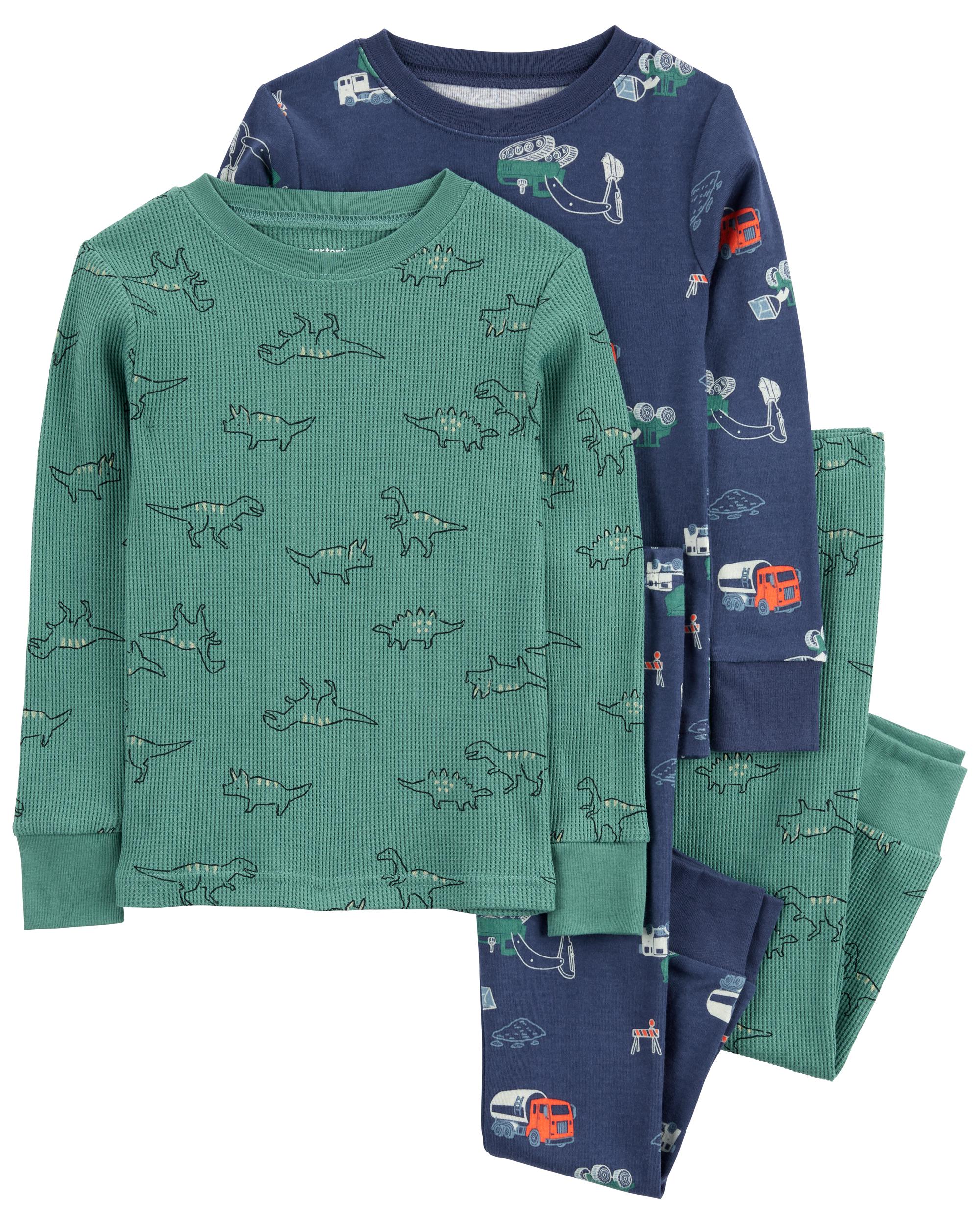 Toddler Boys Toddler 4 Piece Dinosaur Trucks Thermal Pyjamas 3T Carter s