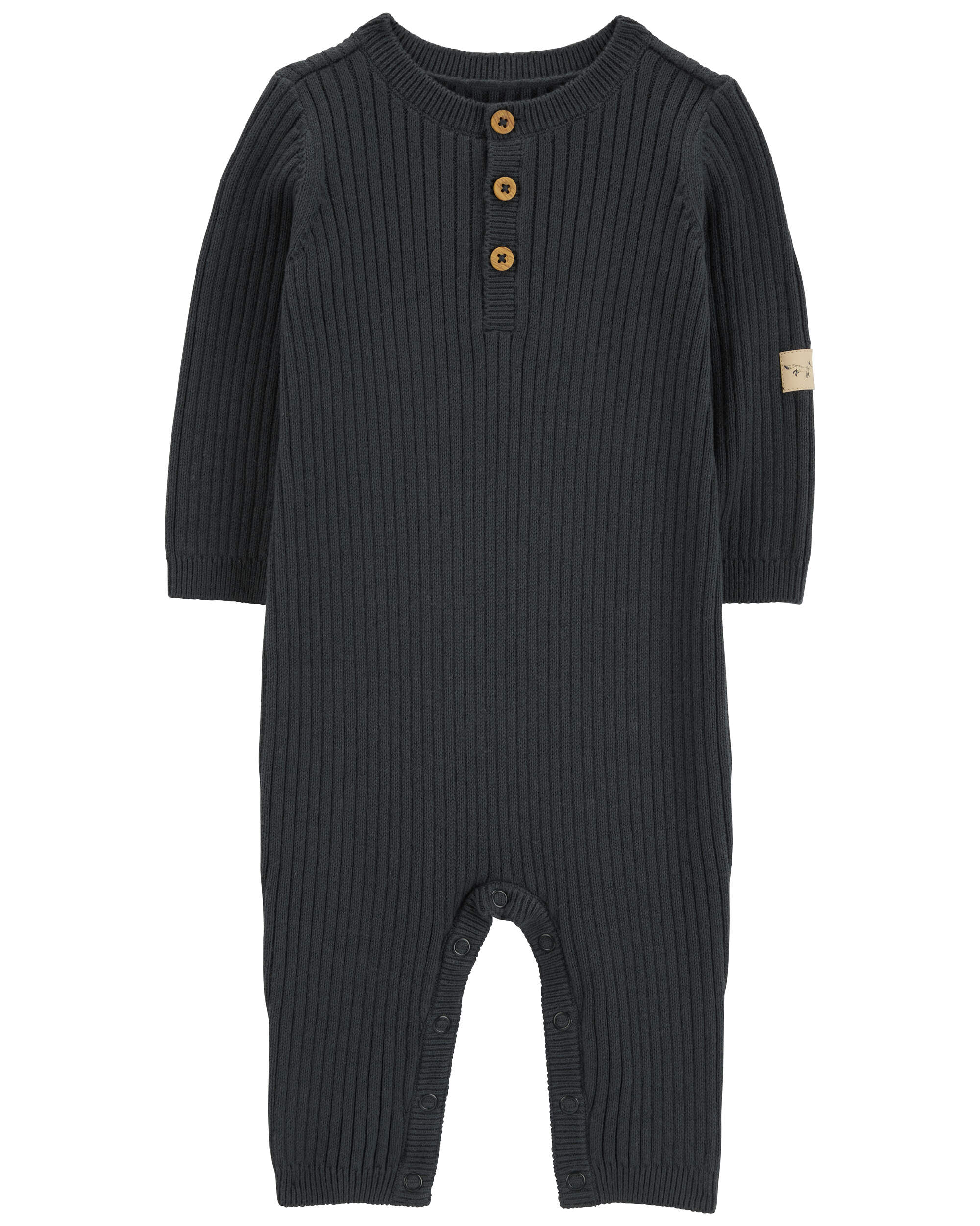 Baby Button-Down Sweater Jumpsuit