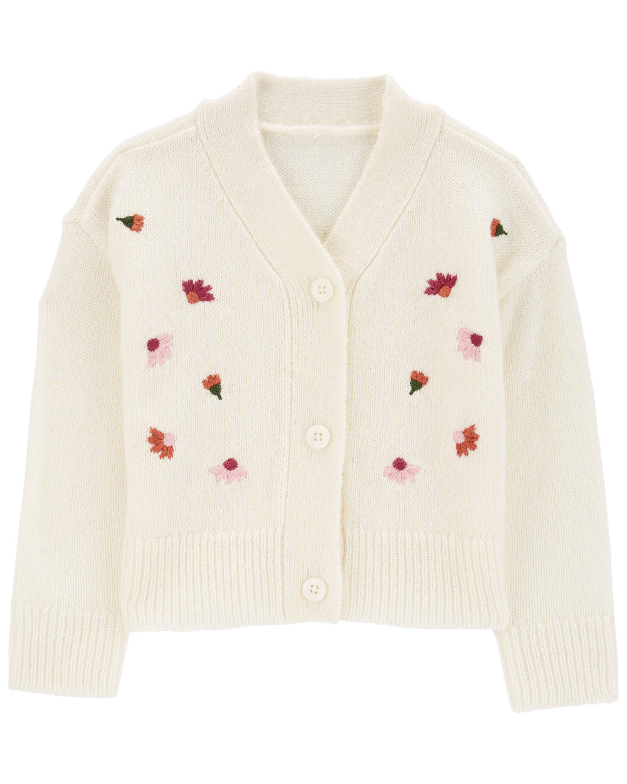 Toddler Floral Sweater Knit Cardigan