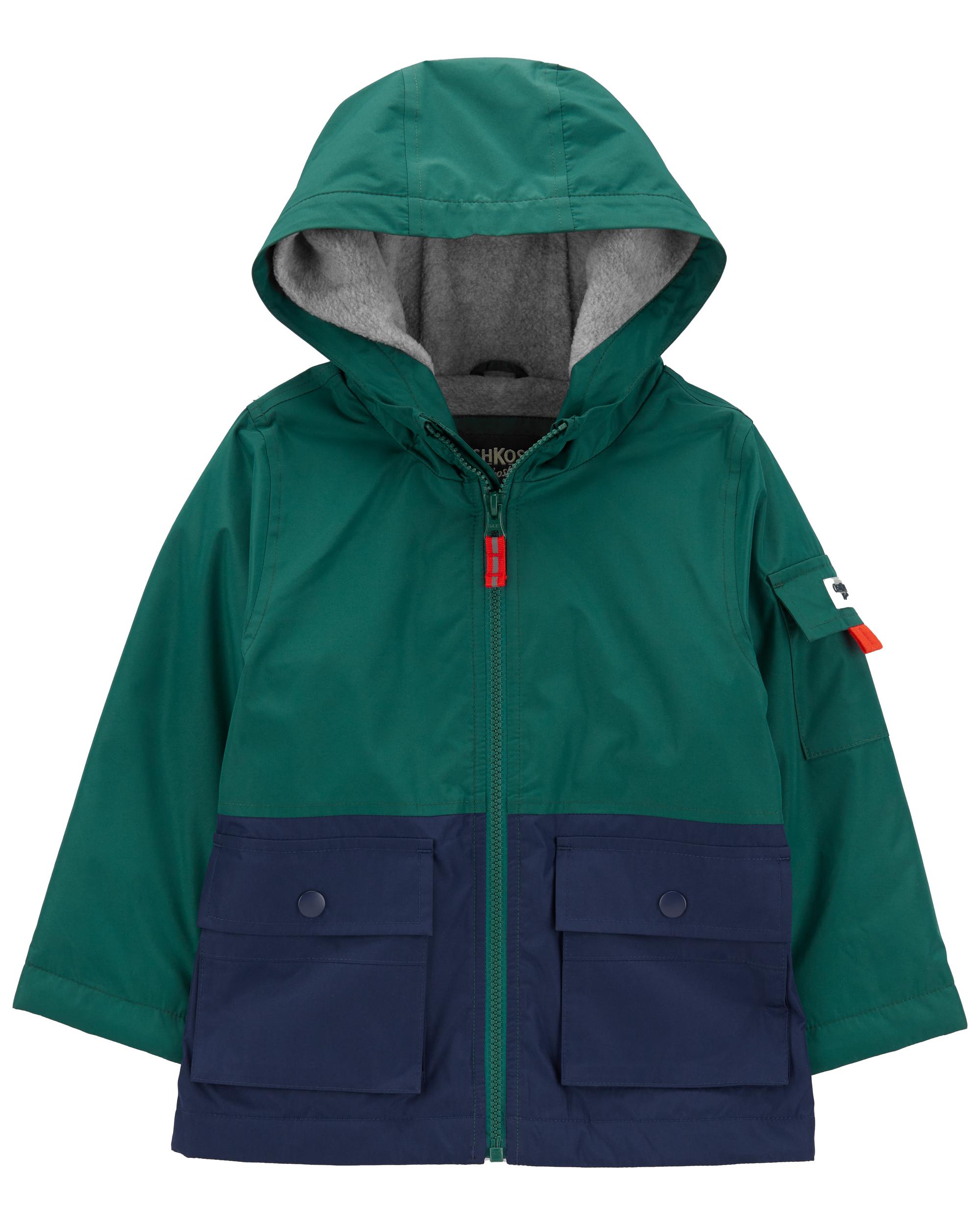 Green/Navy Kid Fleece-Lined Colourblock Jacket | Carter's Oshkosh 