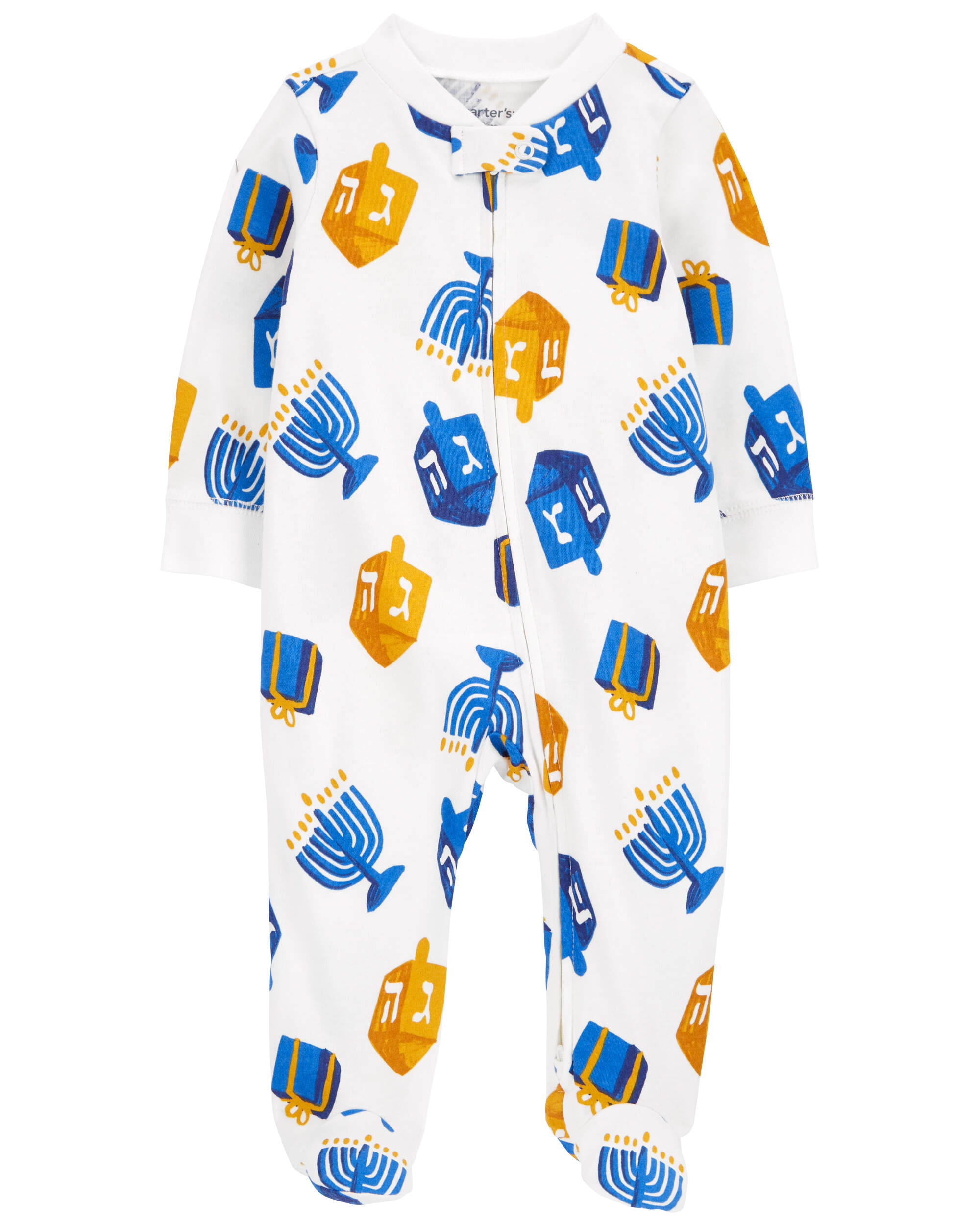 Baby Hanukkah 2-Way Zip Cotton Sleep & Play Pajamas