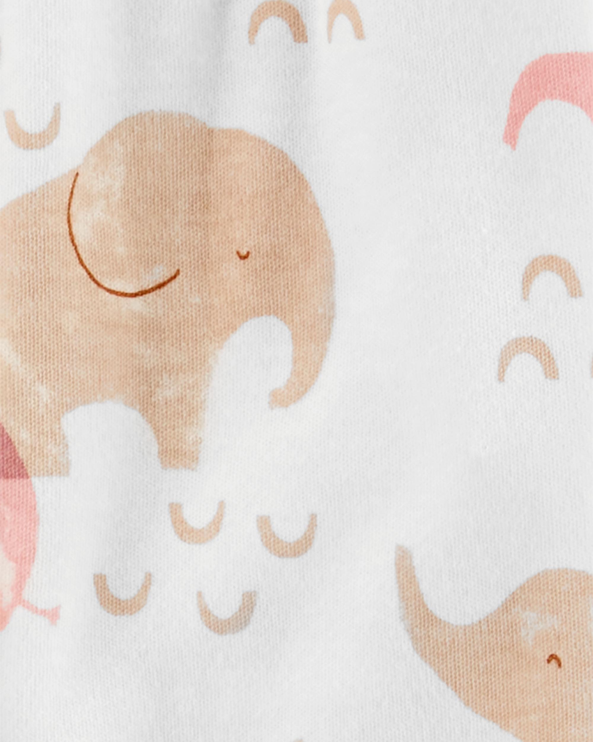Elephant Snap-Up Cotton Sleeper Pyjamas