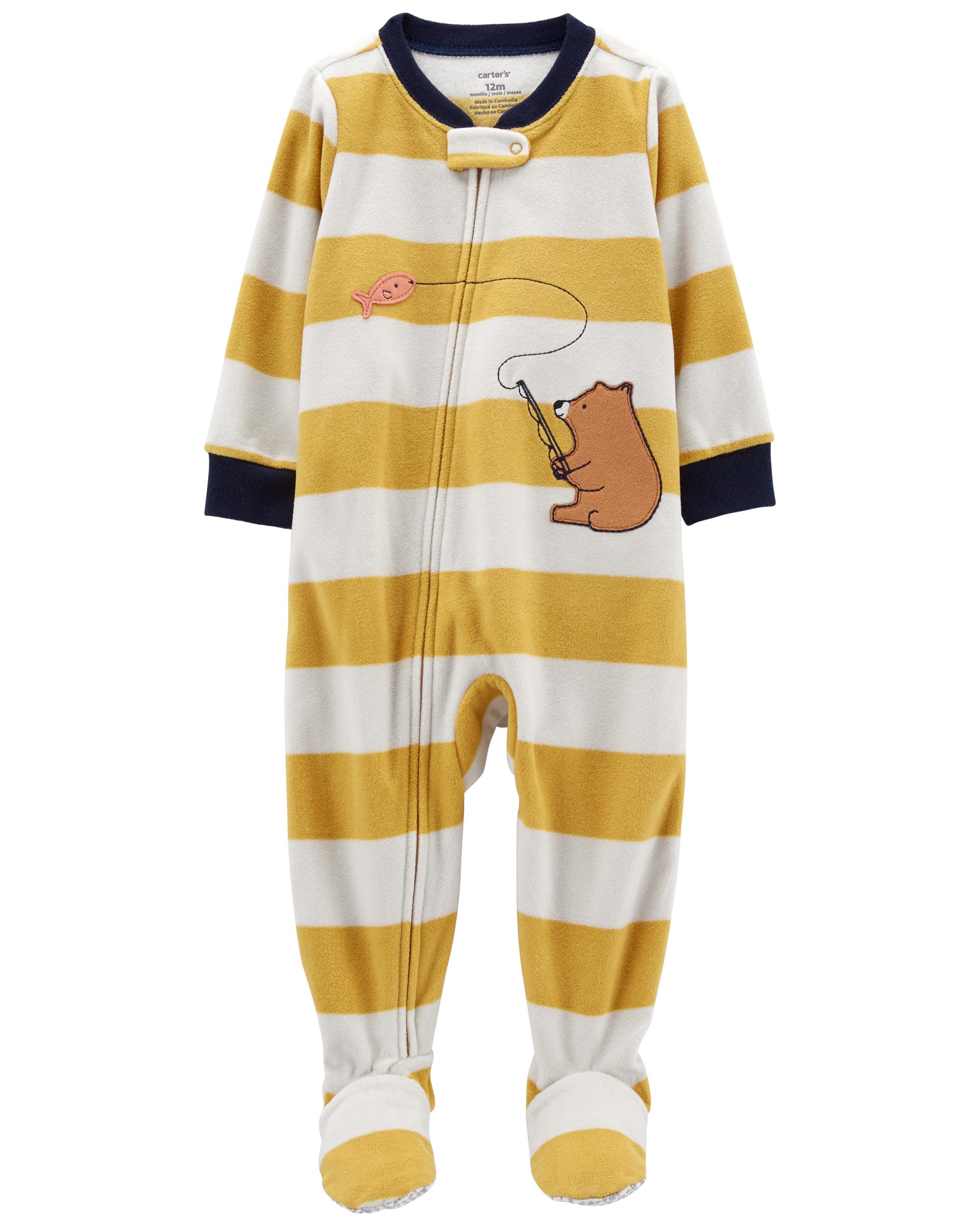 Yellow footie pajamas discount baby