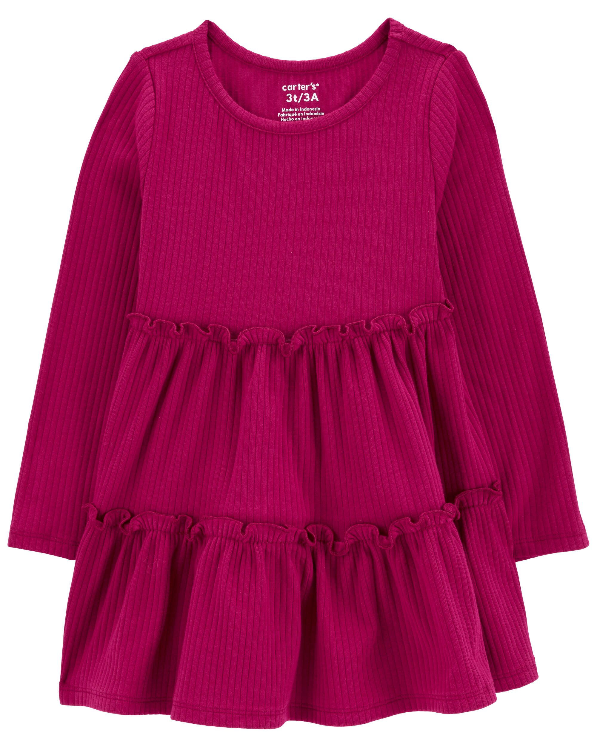 Toddler Long-Sleeve Ribbed Dress