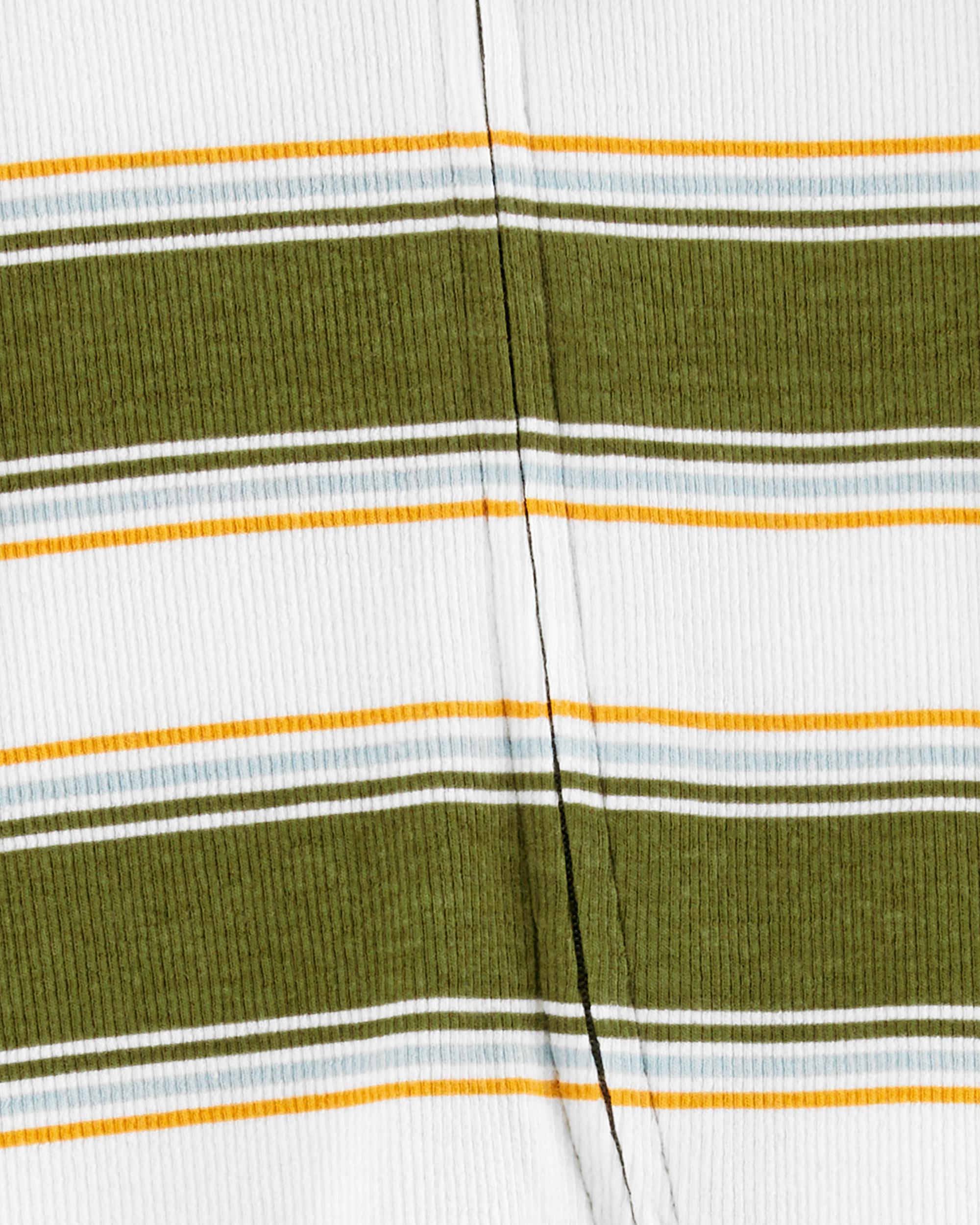 Striped 2-Way Zip Cotton Sleeper Pyjamas