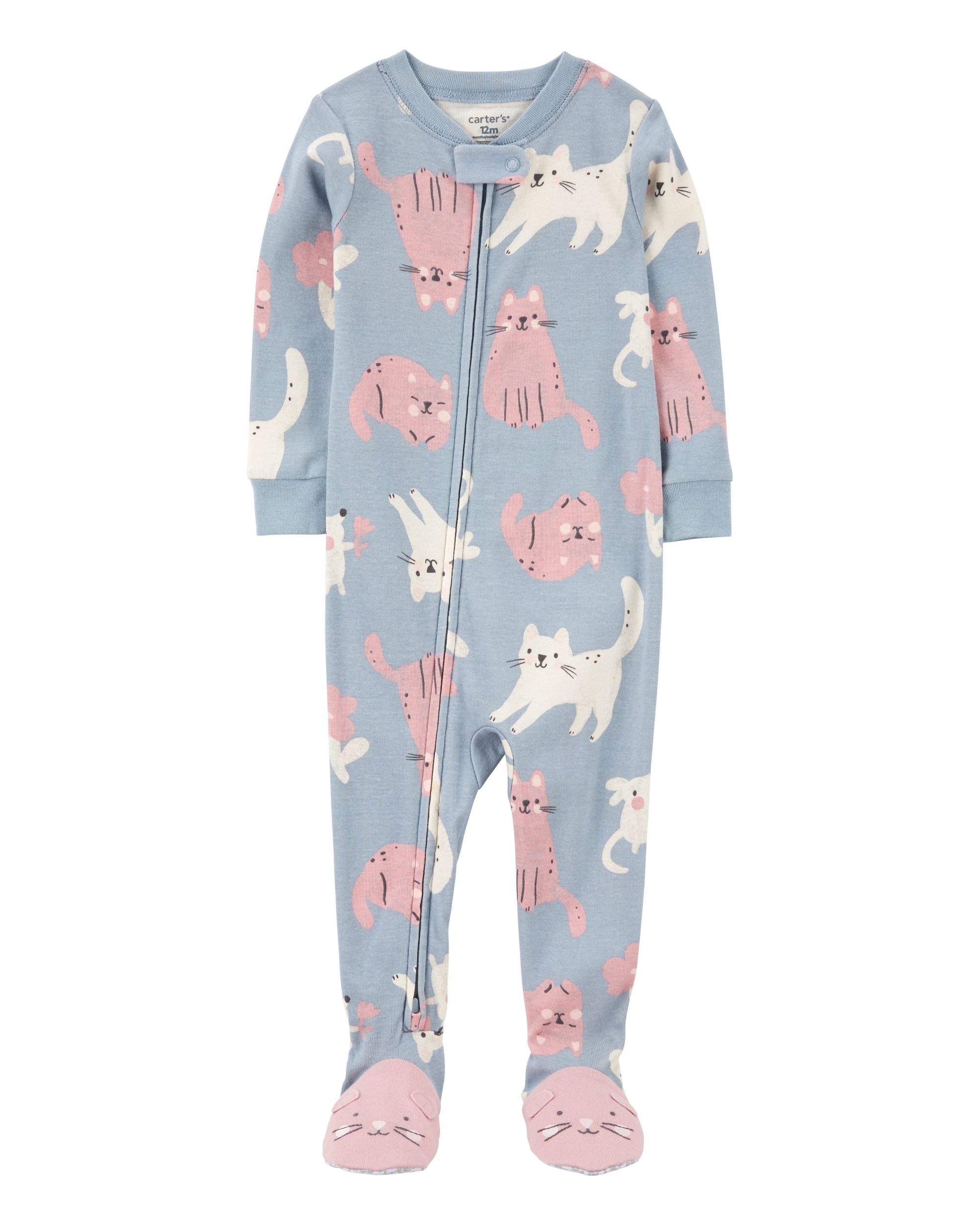 Baby 1-Piece Cat 100% Snug Fit Cotton Footie Pyjamas