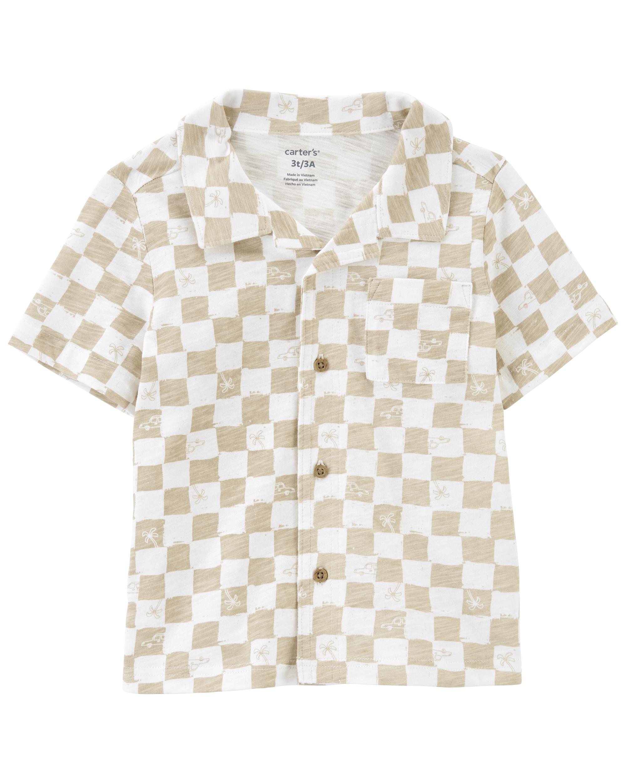 Checkered Button-Front Shirt