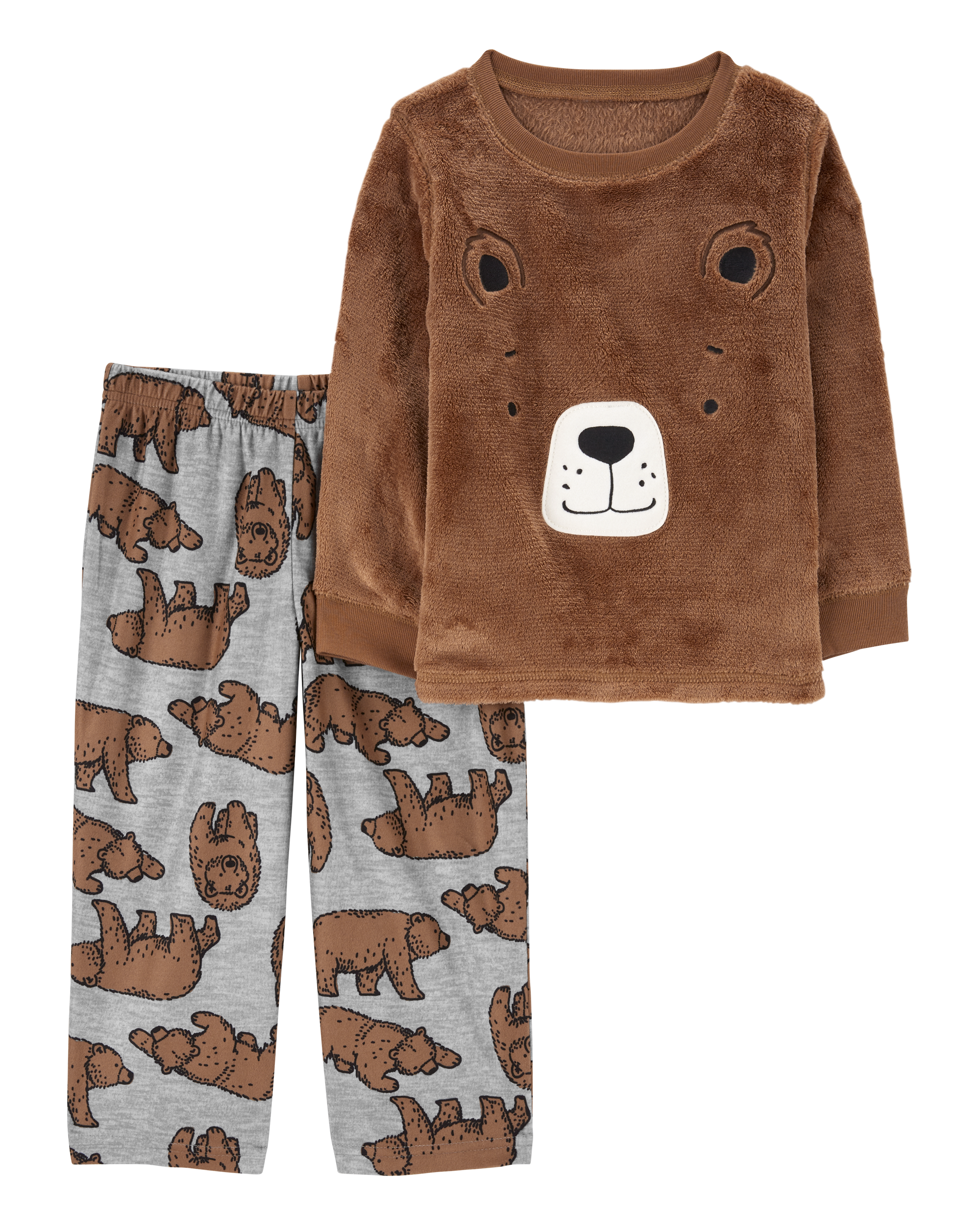 Toddler 2-Piece Fuzzy Velboa Bear Pyjamas